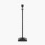 Everett Ribbed Metal Stick Table Lamp Base with Lino 35cm Grey Self Lined Linen Cylinder Lampshade