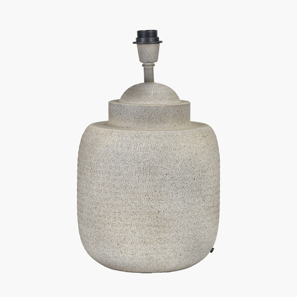Raj Stone Grey Hammered Metal Urn Shaped Lamp Base