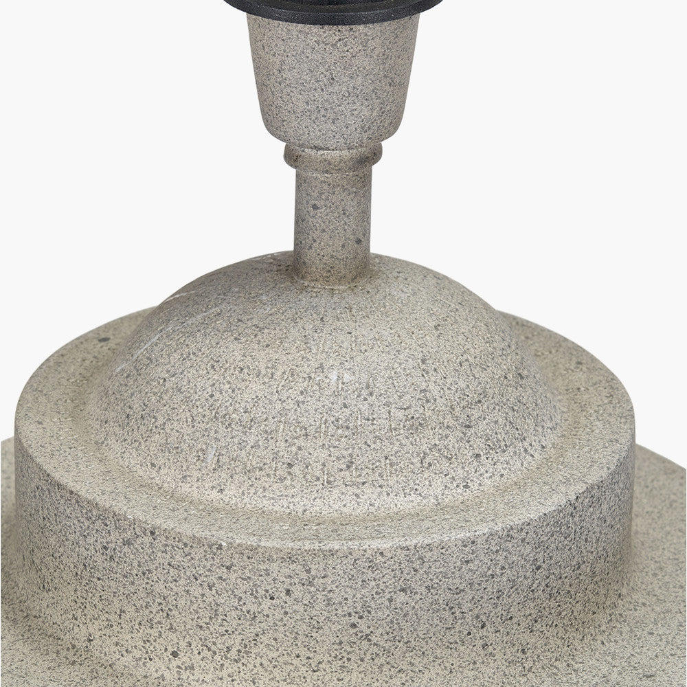 Raj Stone Grey Hammered Metal Urn Shaped Lamp Base