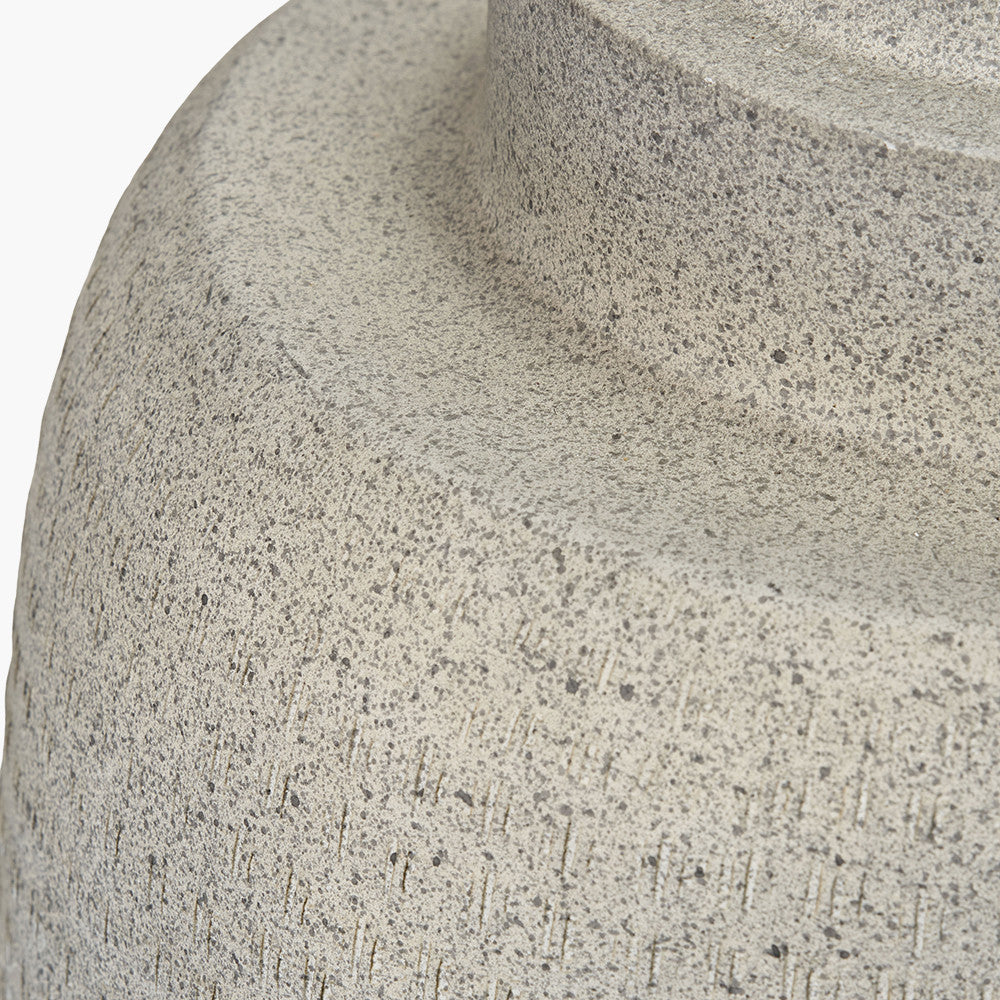 Raj Stone Grey Hammered Metal Urn Shaped Lamp Base