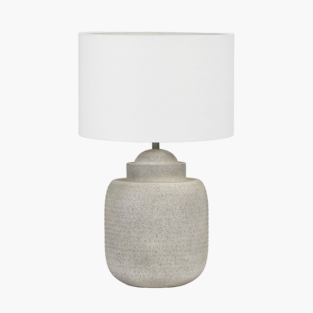 Raj Stone Grey Hammered Metal Urn Shaped Lamp Base