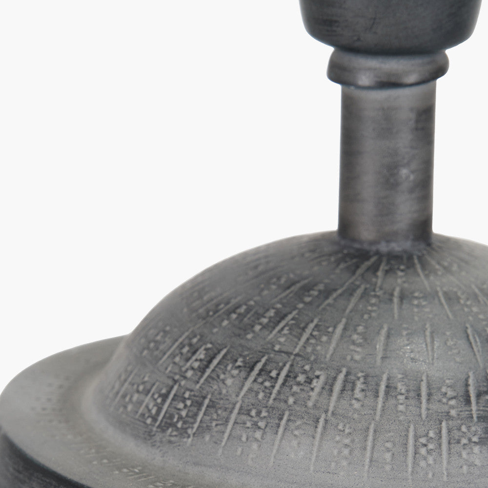 Raj Charcoal Grey Hammered Metal Urn Shaped Lamp Base