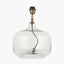 Corby Clear Glass Table Lamp Base with Henry 40cm White Handloom Cylinder Lampshade