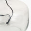 Corby Clear Glass Table Lamp Base with Kamilah 40cm Sage Chevron Pattered Mushroom Pleat Tapered Lampshade