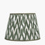 Corby Clear Glass Table Lamp Base with Kamilah 40cm Sage Chevron Pattered Mushroom Pleat Tapered Lampshade