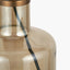 Palmo Smoke Lustre Glass Bottle Table Lamp Base with Stellan 35cm Black Slubbed Silk Mix Gold Lined Cylinder Lampshade
