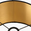 Palmo Smoke Lustre Glass Bottle Table Lamp Base with Stellan 35cm Black Slubbed Silk Mix Gold Lined Cylinder Lampshade