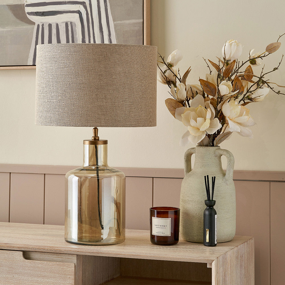 Palmo Smoke Lustre Glass Bottle Table Lamp Base