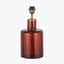 Palmo Amber Glass Bottle Table Lamp Base with Edward 35cm Natural Linen Cylinder Lampshade