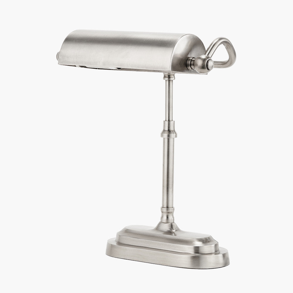 Ashford Antique Silver Metal Bankers Table Lamp