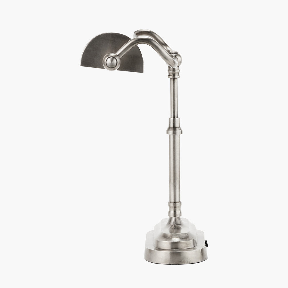 Ashford Antique Silver Metal Bankers Table Lamp