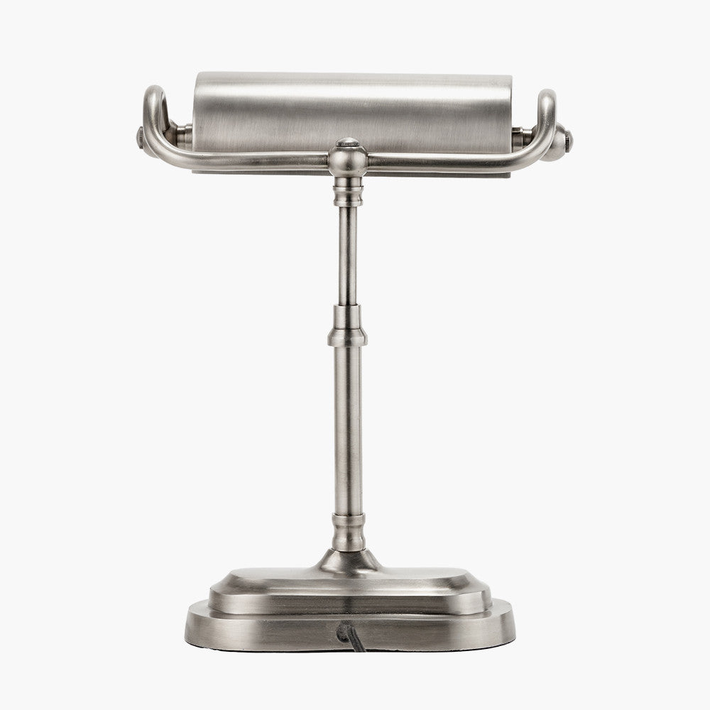Ashford Antique Silver Metal Bankers Table Lamp