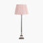 Claudius Nickel Metal Stick Table Lamp Base with Thiago 30cm Cinnamon Stripe Mushroom Pleat Tapered Lampshade