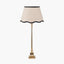 Claudius Gold Metal Stick Table Lamp Base with Tabitha 30cm Cream Jute Scalloped Edge Tapered Lamp Shade with Contrast Binding