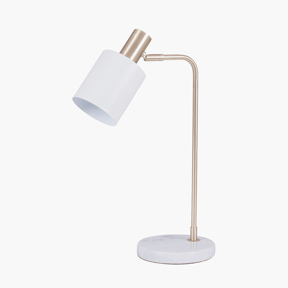 Biba Marble Footed White and Gold Retro Table Lamp