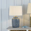 Schoal Blue and White Fish Detail Ceramic Table Lamp