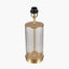 Westwood Clear Glass and Champagne Metal Table Lamp Base with Harry 35cm Ivory Cotton Mix Cylinder Lampshade