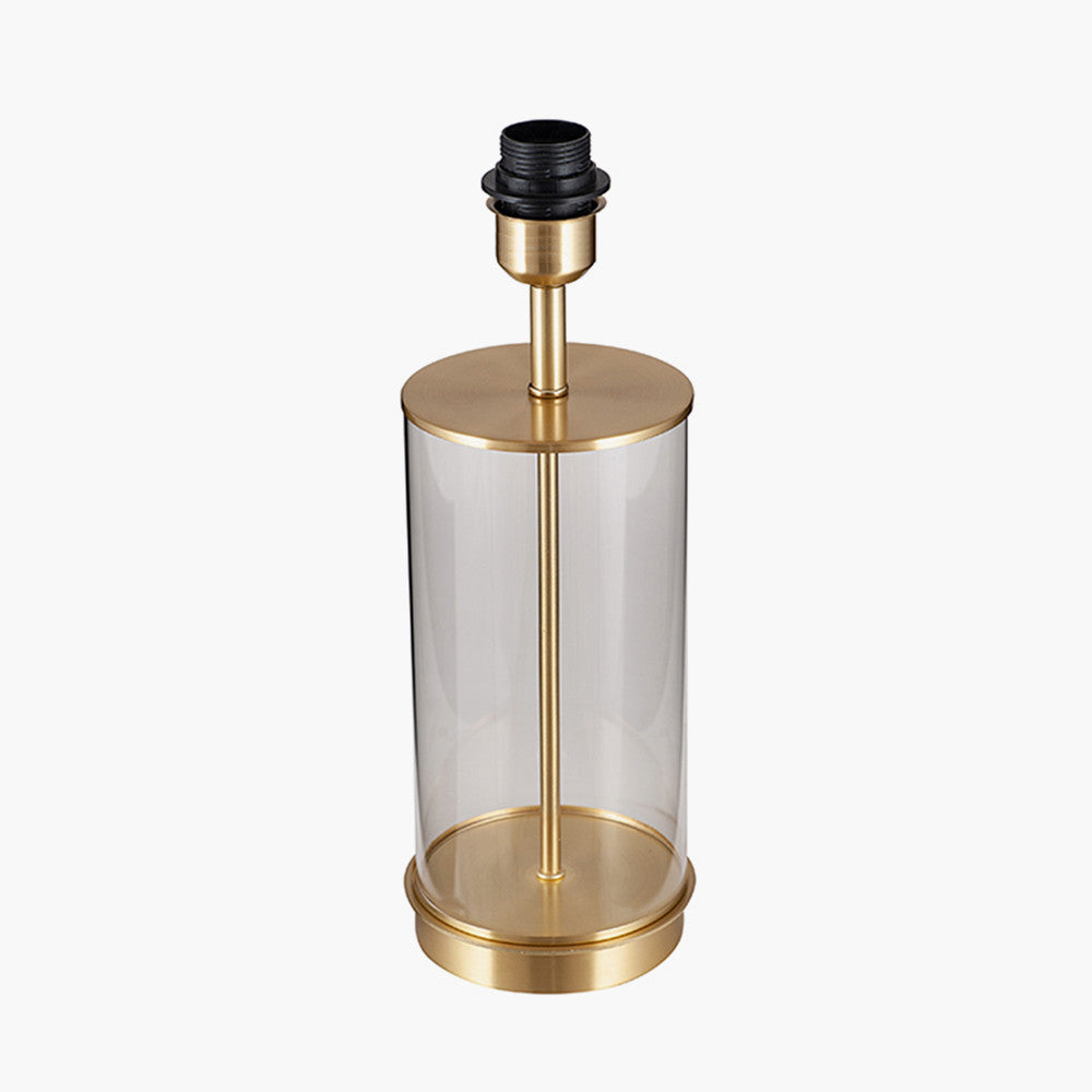 Westwood Clear Glass and Champagne Metal Table Lamp - Base Only