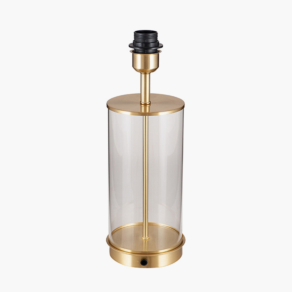 Westwood Clear Glass and Champagne Metal Table Lamp - Base Only