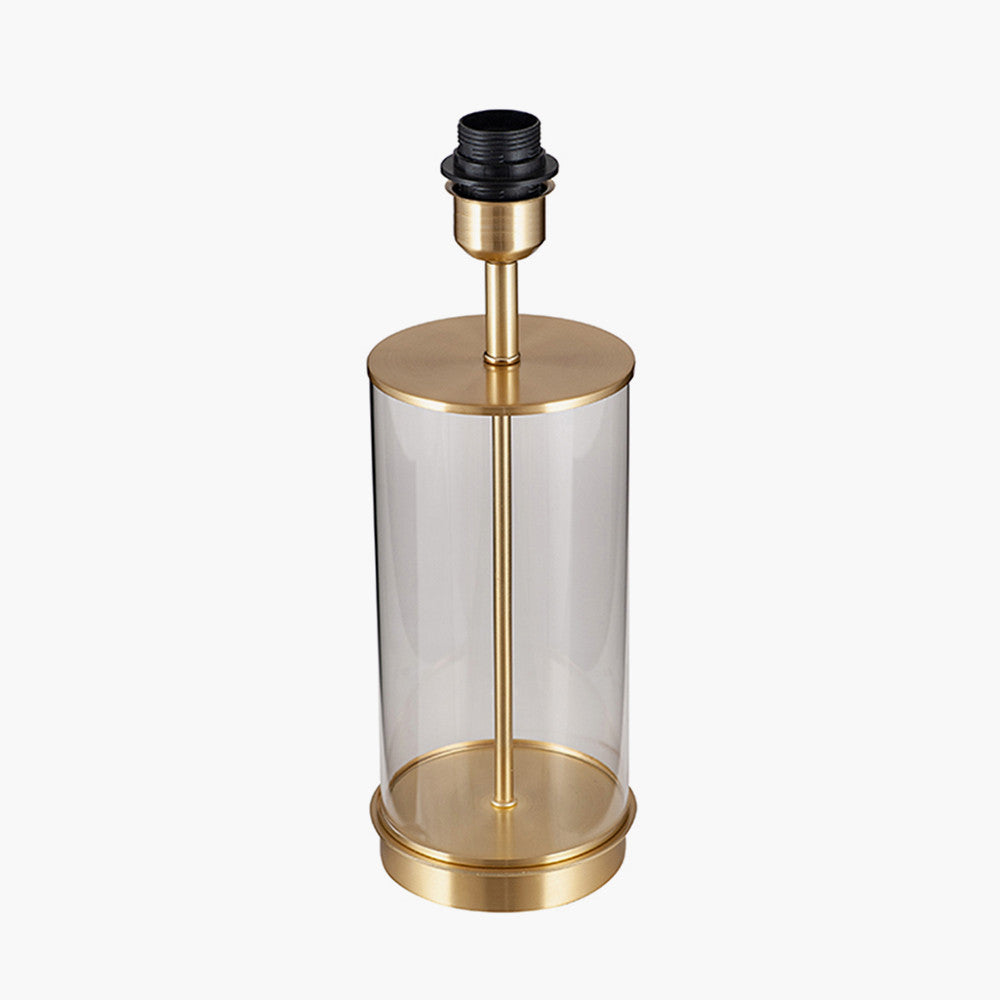 Westwood Clear Glass and Champagne Metal Table Lamp - Base Only