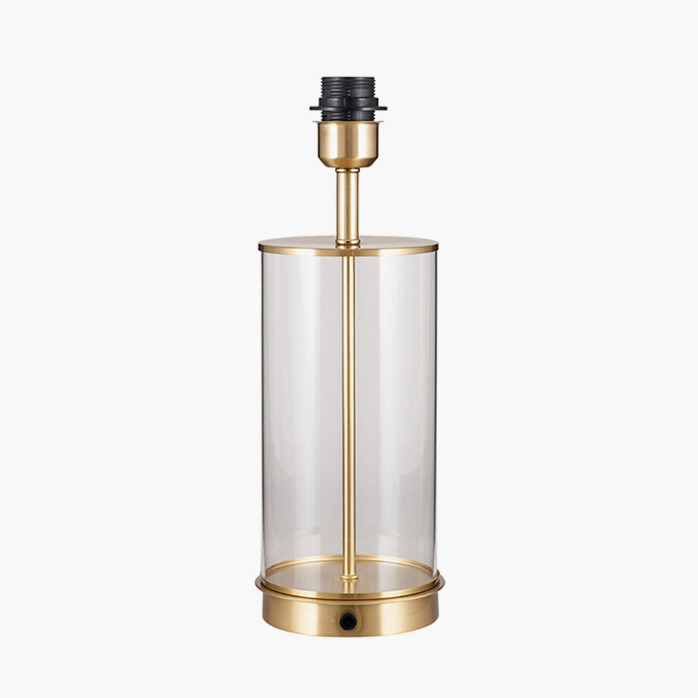 Westwood Clear Glass and Champagne Metal Table Lamp - Base Only