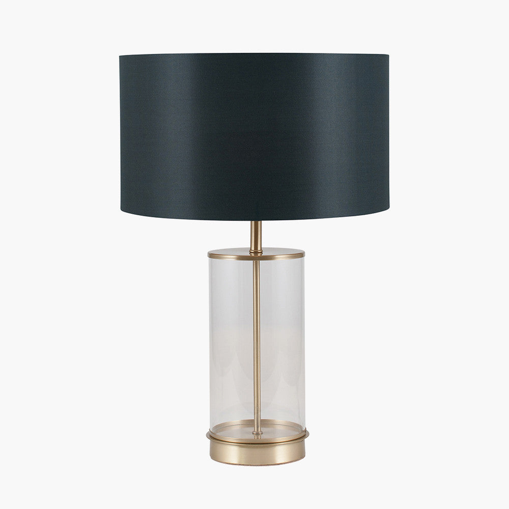 Westwood Clear Glass and Champagne Metal Table Lamp - Base Only