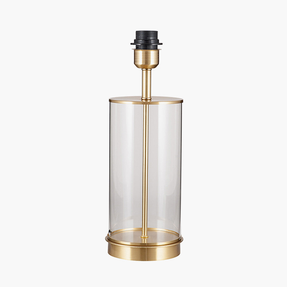 Westwood Clear Glass and Champagne Metal Table Lamp - Base Only