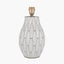 Gaudi White Stoneware Geometric Table Lamp Base with Edward 35cm Natural Linen Cylinder Lampshade