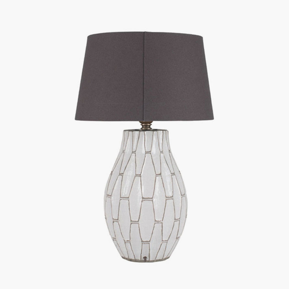 Gaudi White Stoneware Geometric Table Lamp - Base Only
