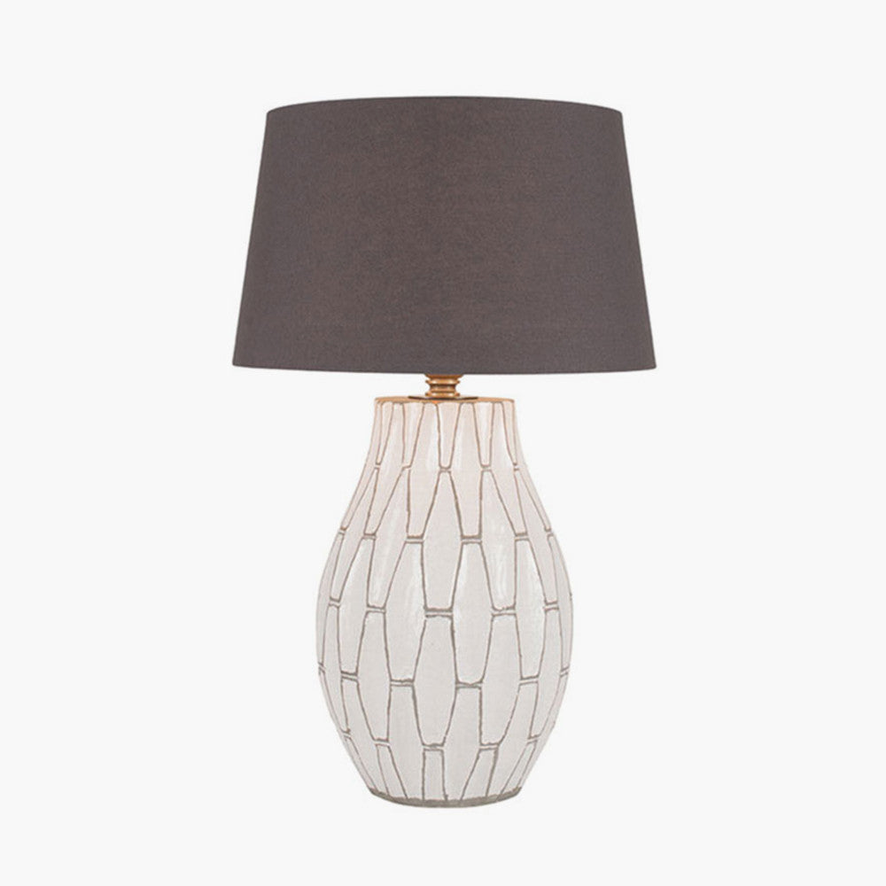 Gaudi White Stoneware Geometric Table Lamp - Base Only
