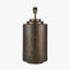 Zuri Large Antique Brass Metal Pot Table Lamp Base with Harry 45cm Black Cotton Mix Cylinder Lampshade
