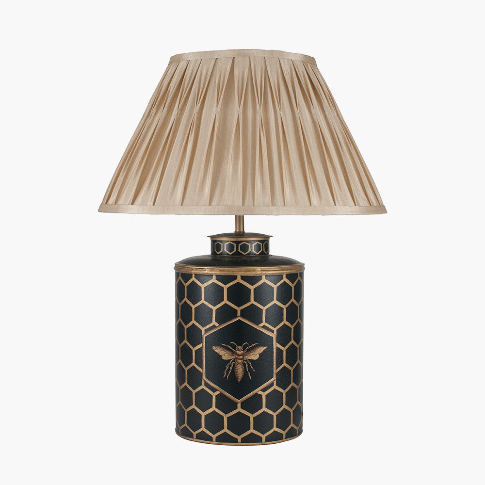 Black Honeycomb Hand Painted Metal Table Lamp - Base Only