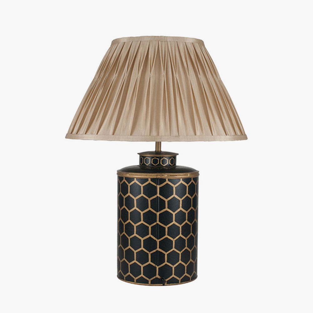 Black Honeycomb Hand Painted Metal Table Lamp - Base Only