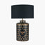 Black Honeycomb Hand Painted Metal Table Lamp - Base Only