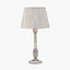 Captiva Grey Wash Mango Wood Table Lamp Base with Thiago 35cm Natural Stripe Mushroom Pleat Tapered Lampshade