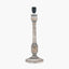 Captiva Grey Wash Mango Wood Table Lamp Base with Lino 35cm Grey Self Lined Linen Cylinder Lampshade