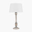Captiva Vintage Grey and White Wash Mango Wood Table Lamp - Base Only