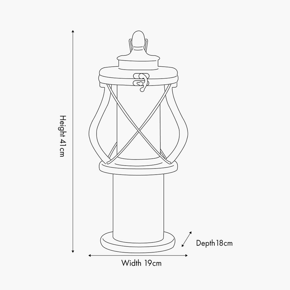 Gibson White Wood Lantern Table Lamp