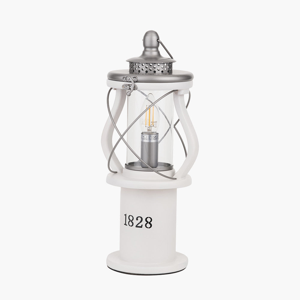 Gibson White Wood Lantern Table Lamp