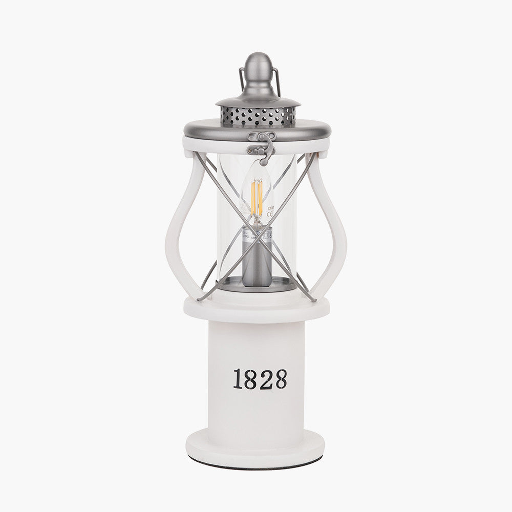 Gibson White Wood Lantern Table Lamp