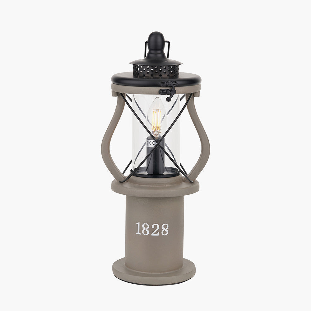Gibson Antique Wood Lantern Table Lamp