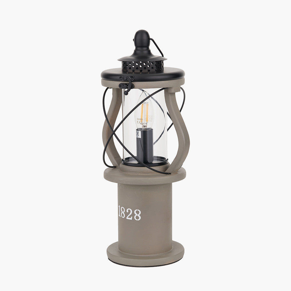 Gibson Antique Wood Lantern Table Lamp