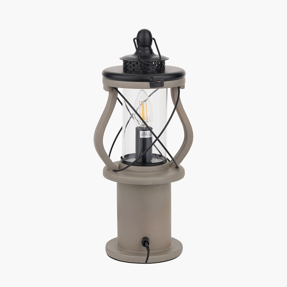 Gibson Antique Wood Lantern Table Lamp
