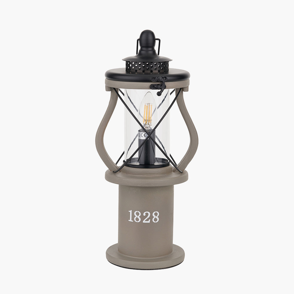 Gibson Antique Wood Lantern Table Lamp