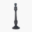 Captiva Antique Black Mango Wood Table Lamp Base with Lino 35cm White Self Lined Linen Cylinder Lampshade