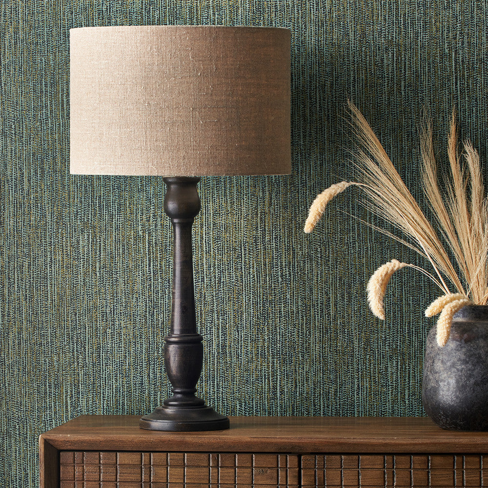 Captiva Antique Black Candlestick Wood Table Lamp - Base Only