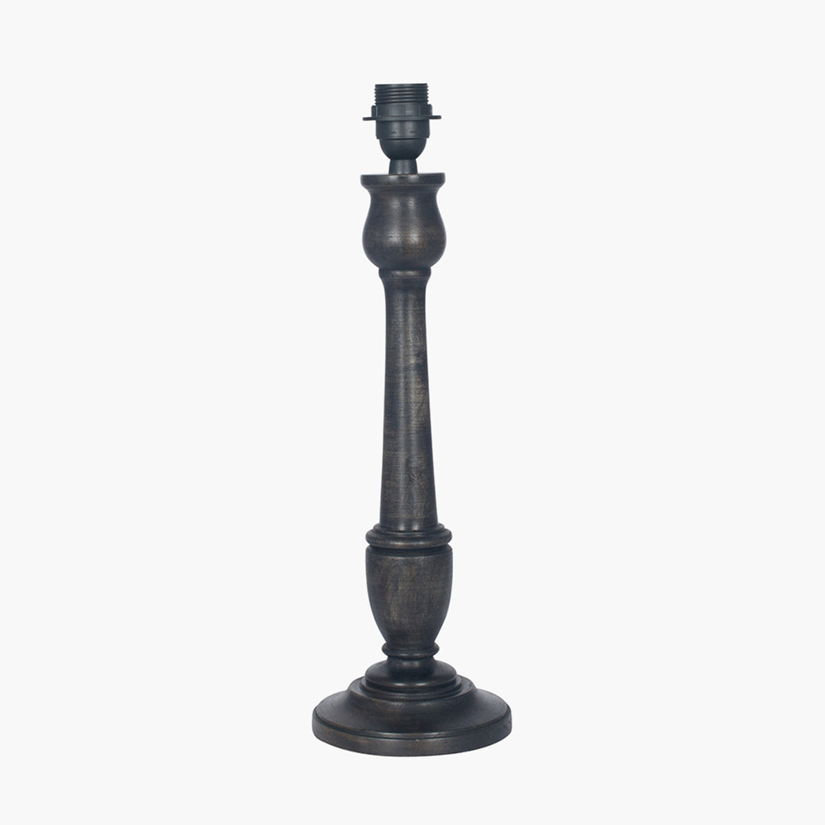 Captiva Antique Black Candlestick Wood Table Lamp - Base Only