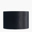 Langston Satin Brass Metal Column Table Lamp Base with Bow 40cm Black Velvet Cylinder Lampshade