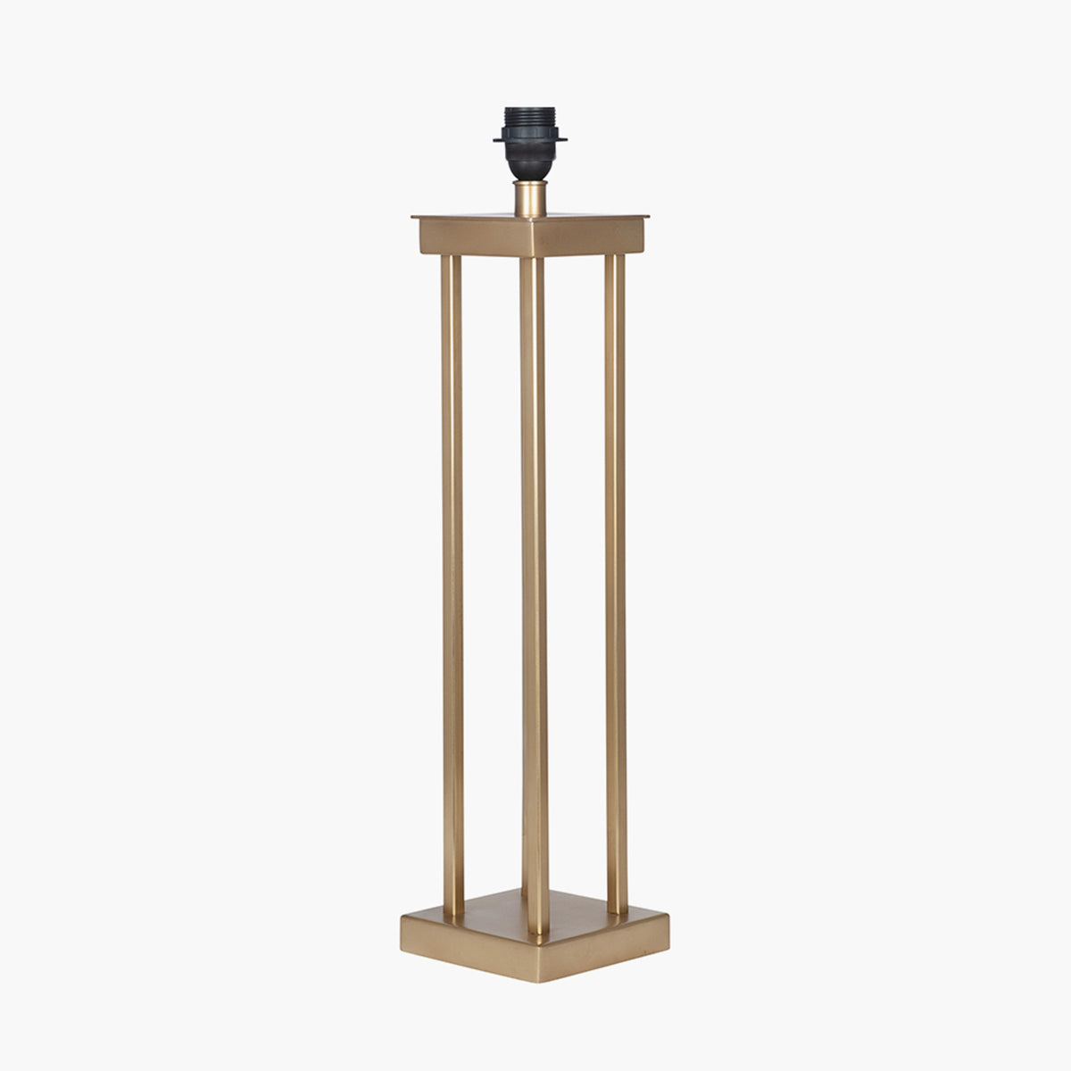 Langston Satin Brass Metal Four Post Table Lamp - Base Only