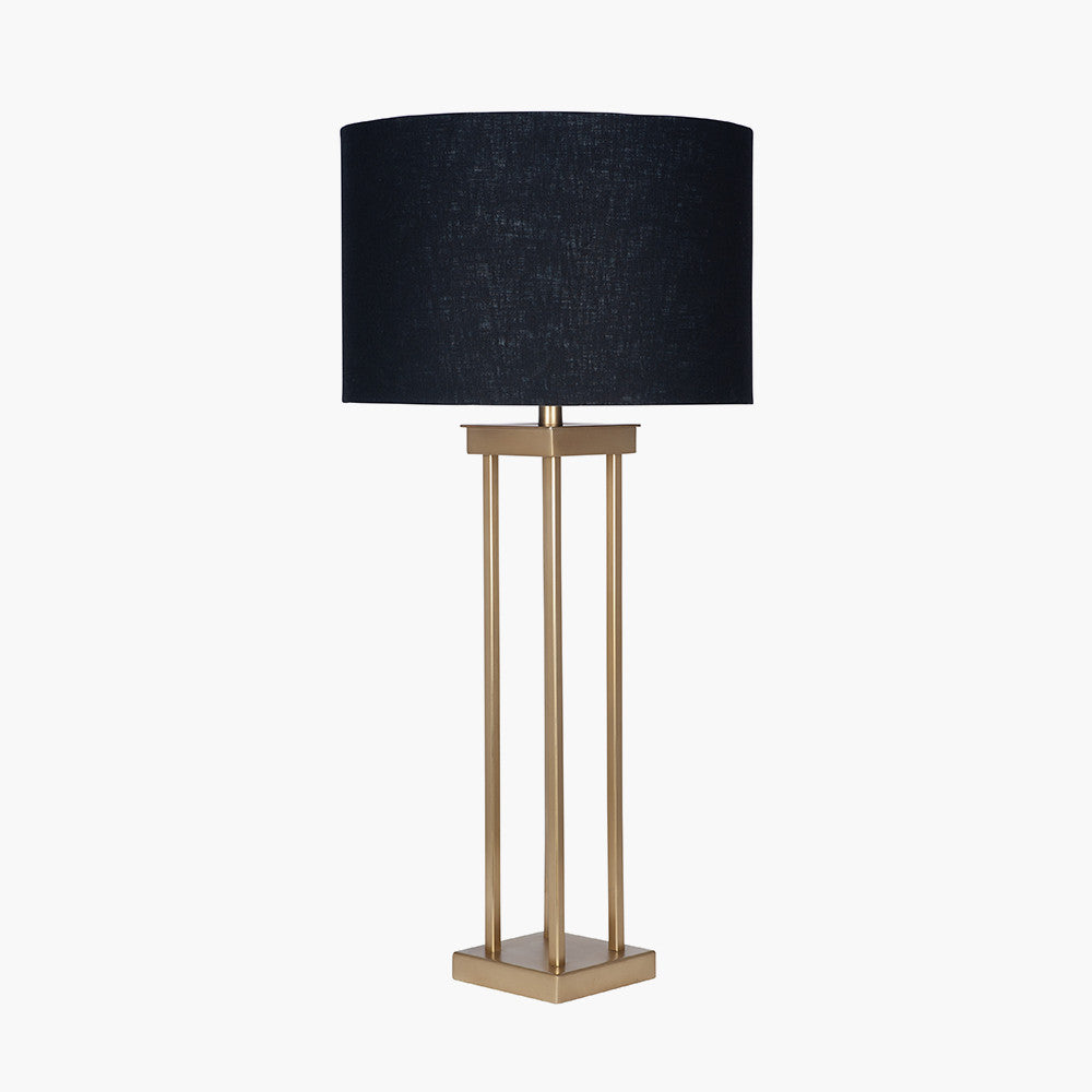 Langston Satin Brass Metal Four Post Table Lamp - Base Only
